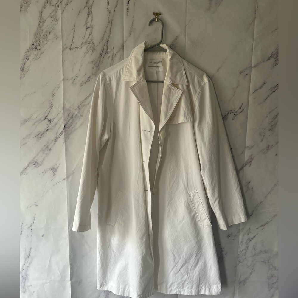 VINTAGE 90S LIZ CLAIBORNE OFF WHITE JACKET WOMENS LARGE MADE IN THAILAND